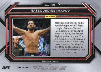 2023 Panini Prizm UFC - Blue Wave Prizms #39 Nassourdine Imavov Back