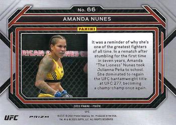 2023 Panini Prizm UFC - Blue Wave Prizms #66 Amanda Nunes Back