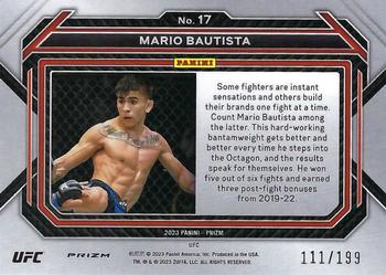 2023 Panini Prizm UFC - Red Prizms #17 Mario Bautista Back