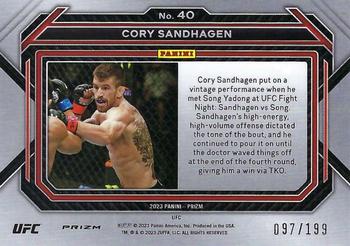 2023 Panini Prizm UFC - Red Prizms #40 Cory Sandhagen Back