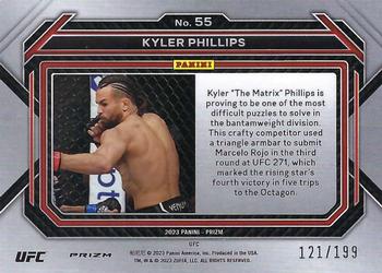 2023 Panini Prizm UFC - Red Prizms #55 Kyler Phillips Back