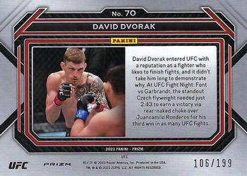 2023 Panini Prizm UFC - Red Prizms #70 David Dvorak Back