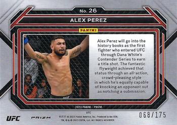 2023 Panini Prizm UFC - Blue Prizms #26 Alex Perez Back