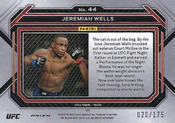 2023 Panini Prizm UFC - Blue Prizms #44 Jeremiah Wells Back