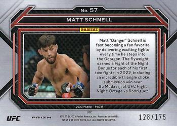 2023 Panini Prizm UFC - Blue Prizms #57 Matt Schnell Back