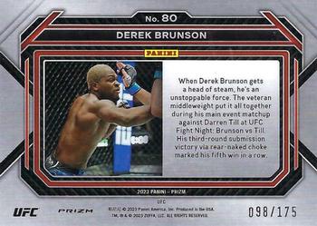 2023 Panini Prizm UFC - Blue Prizms #80 Derek Brunson Back