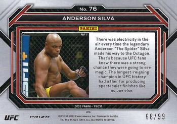 2023 Panini Prizm UFC - Orange Prizms #76 Anderson Silva Back