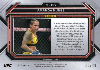 2023 Panini Prizm UFC - Teal Prizms #66 Amanda Nunes Back