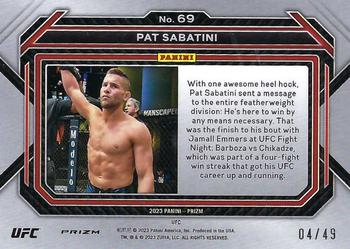 2023 Panini Prizm UFC - Teal Prizms #69 Pat Sabatini Back