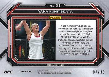 2023 Panini Prizm UFC - Teal Prizms #93 Yana Kunitskaya Back