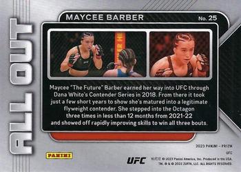 2023 Panini Prizm UFC - All Out #25 Maycee Barber Back