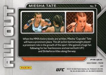 2023 Panini Prizm UFC - All Out Silver Prizms #7 Miesha Tate Back