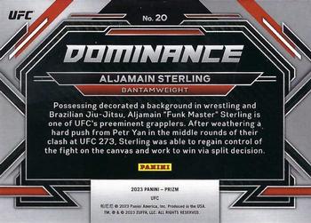 2023 Panini Prizm UFC - Dominance #20 Aljamain Sterling Back