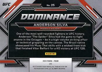 2023 Panini Prizm UFC - Dominance #25 Anderson Silva Back