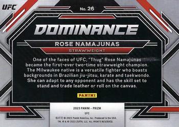 2023 Panini Prizm UFC - Dominance #26 Rose Namajunas Back