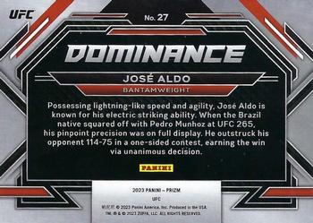 2023 Panini Prizm UFC - Dominance #27 Jose Aldo Back
