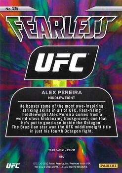 2023 Panini Prizm UFC - Fearless #25 Alex Pereira Back