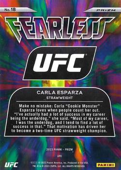 2023 Panini Prizm UFC - Fearless Silver Prizms #18 Carla Esparza Back
