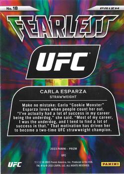2023 Panini Prizm UFC - Fearless Under Card Prizms #18 Carla Esparza Back