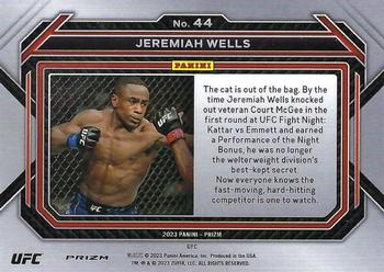2023 Panini Prizm UFC - Green Prizms #44 Jeremiah Wells Back
