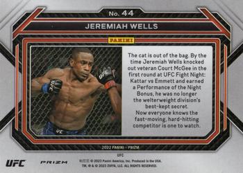 2023 Panini Prizm UFC - Ice Prizms #44 Jeremiah Wells Back