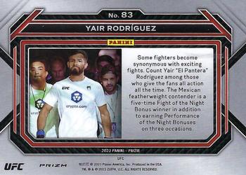 2023 Panini Prizm UFC - Ice Prizms #83 Yair Rodriguez Back