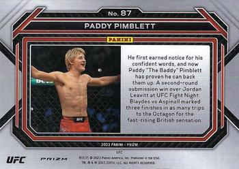 2023 Panini Prizm UFC - Ice Prizms #87 Paddy Pimblett Back