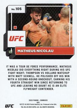 2023 Donruss UFC - Holo Red Laser #105 Matheus Nicolau Back