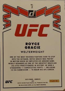 2023 Donruss UFC - Retro Series Holo Purple Laser #2 Royce Gracie Back