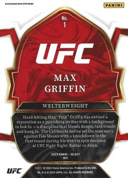 2023 Panini Select UFC #1 Max Griffin Back