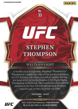 2023 Panini Select UFC #33 Stephen Thompson Back
