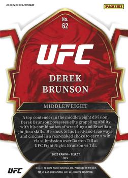 2023 Panini Select UFC #62 Derek Brunson Back