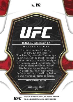 2023 Panini Select UFC #192 Israel Adesanya Back