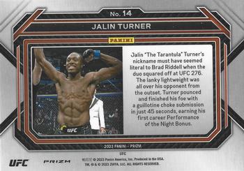 2023 Panini Prizm UFC - Under Card Prizms #14 Jalin Turner Back