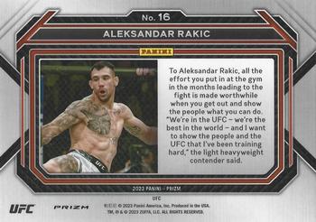 2023 Panini Prizm UFC - Under Card Prizms #16 Aleksandar Rakic Back