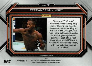 2023 Panini Prizm UFC - Under Card Prizms #31 Terrance McKinney Back