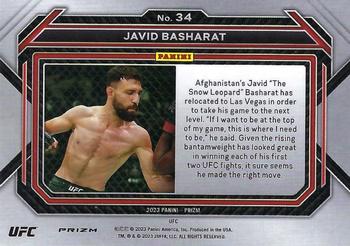2023 Panini Prizm UFC - Under Card Prizms #34 Javid Basharat Back