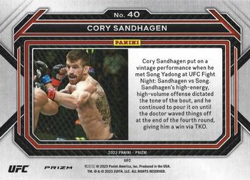 2023 Panini Prizm UFC - Under Card Prizms #40 Cory Sandhagen Back