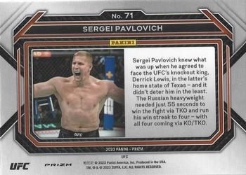 2023 Panini Prizm UFC - Under Card Prizms #71 Sergei Pavlovich Back
