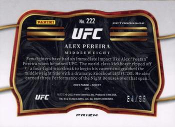 2023 Panini Select UFC - Red Disco Prizms #222 Alex Pereira Back