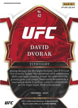 2023 Panini Select UFC - Silver Prizms #42 David Dvorak Back
