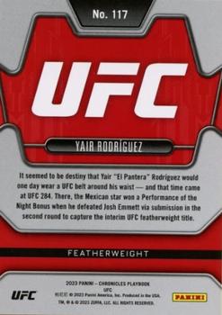 2023 Panini Chronicles UFC #117 Yair Rodriguez Back