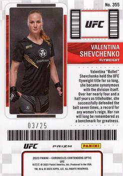 2023 Panini Chronicles UFC - Cracked Ice #355 Valentina Shevchenko Back