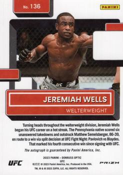 2023 Donruss Optic UFC - Signatures Holo #136 Jeremiah Wells Back