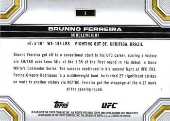 2024 Topps Chrome UFC #3 Brunno Ferreira Back