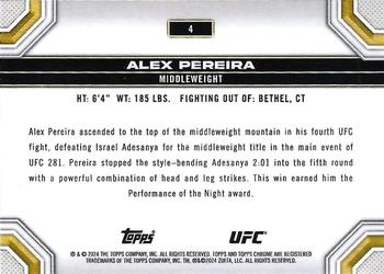 2024 Topps Chrome UFC #4 Alex Pereira Back