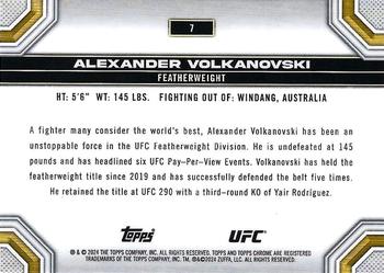 2024 Topps Chrome UFC #7 Alexander Volkanovski Back