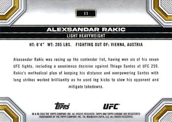 2024 Topps Chrome UFC #11 Alexsandar Rakic Back