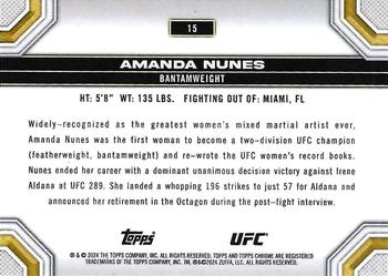 2024 Topps Chrome UFC #15 Amanda Nunes Back