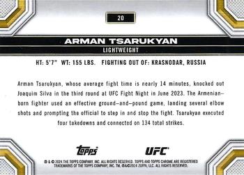2024 Topps Chrome UFC #20 Arman Tsarukyan Back
